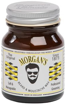 Morgan's Pomade Beard and Moustache Styling Wax with Natural Ingredients, Shapes and Conditions the Beard with Jojoba Oil, Masculine Fragrance 50g