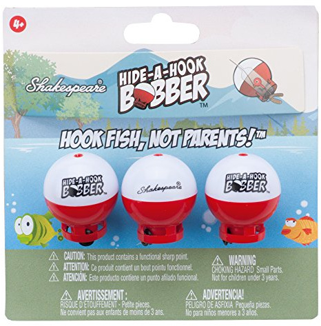 Shakespeare Hide-A-Hook Bobber, 3-Pack, Weighted Fishing Bobbers for Kids, Easy Long-Distance Casting, Weedless Design Prevents Snags, Pre-Rigged for Easy Fishing