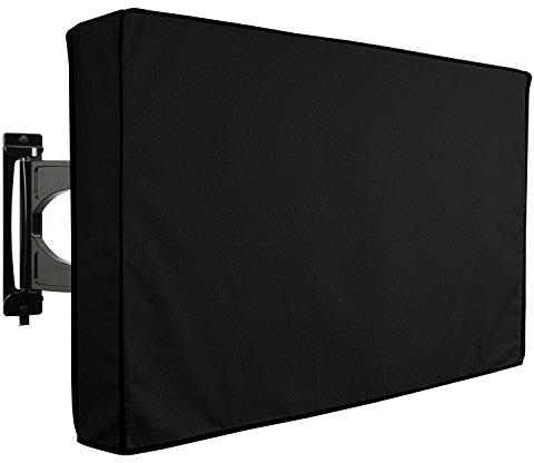 KHOMO GEAR Copertura Nera impermeabile per Televisore 50 51 52 pollici Custodia Copri TV Televisione Esteriore Universale Cover per LED OLED LCD PLASMA - Nero