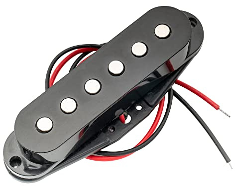 Musiclily 50mm Pastilla Single Coil Medio Pickup para Guitarra Eléctrica tipo Strat, Negro