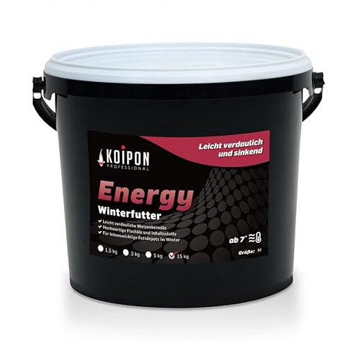 KOIPON Energy 15 kg Fischfutter Winter sinkend, Teichfutter 6mm Pellets für japanische Koi, Koifutter als Goldfischfutter und Winterfutter geeignet