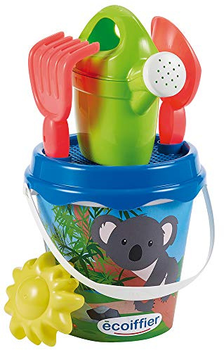 Jouets Ecoiffier - 674 - Seau Garni Décor Koala - Accessoires pour la plage - 17 cm - Fabriqué en France