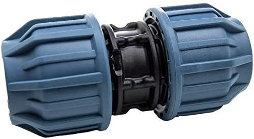 PP Fitting Kupplung Ø20 mm x Ø20 mm, Verschraubung für PE-Rohr, Klemmfitting - DVGW Trinkwasser, Bewässerung