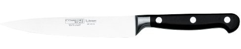 Burgvogel Solingen, Comfort Line, Cuchillo filetero, afilado, forjado, 15 cm, inoxidable, apto para lavavajillas, de alta calidad, remachado, negro