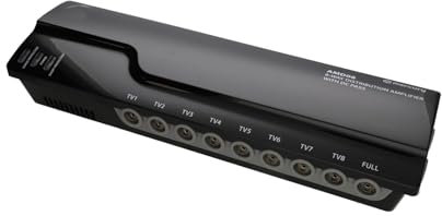 8 Way 4G Ready VHF UHF TV Aerial Distribution Powered Amplifier & DC By-Pass [8 way]