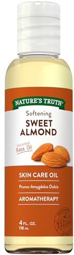 Nature's Truth Sweet Almond Oil | 4 fl oz | For Skin and Hair Care | Carrier Oil | Free of Parabens & Pure Plant Based