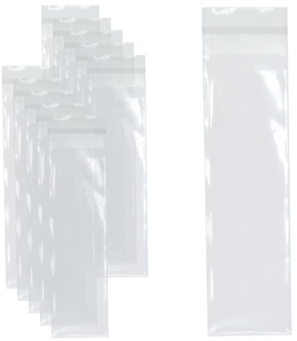 Celloexpress Lot de 500 pochettes en cellophane avec fermeture autocollante 30 microns 65 x 220 mm + rabat 30 mm