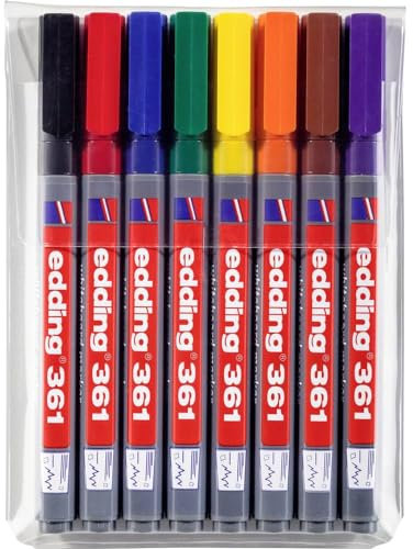 edding 4-361-8-S2999 Whiteboardmarker Set Schwarz, Rot, Blau, Grün, Orange, Braun, Violett 8 St.