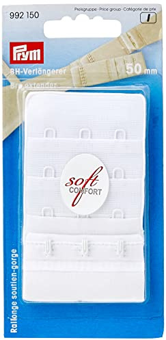 Prym Women's Prym 50 Mm Soft Comfort With 3 Hooks, White Bra Extender Hooks, White, One Size UK