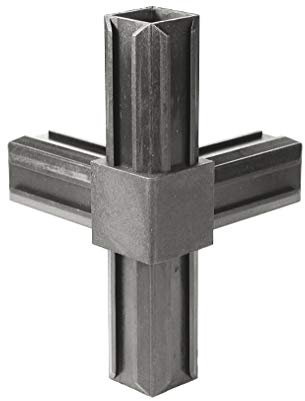 Alberts 426385 XD-Rohrverbinder | T-Stück und einem weiteren rechtwinkeligen Abgang | Kunststoff, schwarz | 20 x 20 x 1,5 mm