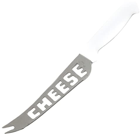 Chef Craft Classic Stainless Steel Blade Cheese Knife with Plastic Handle, 9.5 inch blade, White