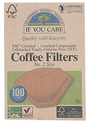If You Care Coffee Filters No.2 Unbleached 100filters x 3 (Pack of 3)