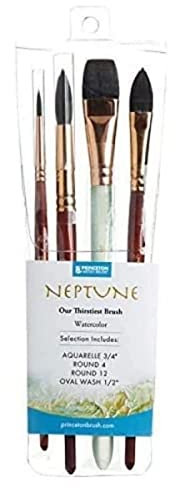 PRINCETON ARTIST BRUSH CO. PRINCETON NEPTUNE, Series P4750, Pro Set mit 4 kurzstieligen Pinseln