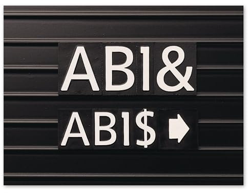 Quartet Characters for Magnetic Letter Boards, Helvetica Font, 1 Inch, 128 Characters per Set, White (M1)