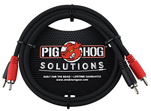 Pig Hog Dual Cable, 3 feet, RCA, Black, (PDRCA03)