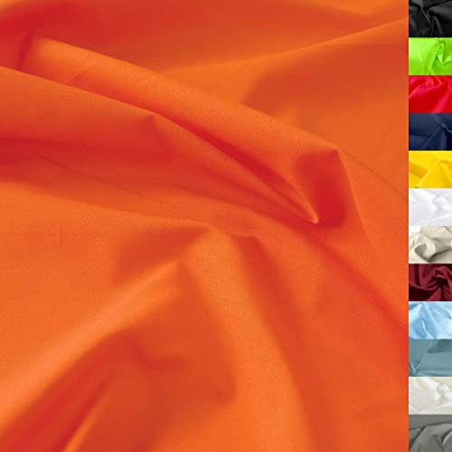 TOLKO 50cm Baumwollstoff Meterware uni | Popeline Stoff aus ÖkoTex Baumwolle in leuchtenden Farben | Kleiderstoff Dekostoff Vorhangstoff Bezugsstoff Patchwork Kinder Stoffe zum Nähen (Orange)