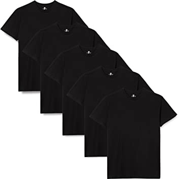 Lower East Camisetas Manga Corta Hombre (5 Pack) de 100% Algodón - Camiseta Hombre Manga Corta, Camisetas Hombre, Camiseta Manga Corta Hombre, T-Shirts Hombre, Camisetas Basicas , Negro, M