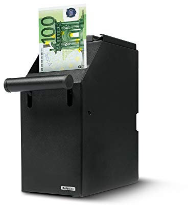 Safescan 4100 POS Safe (schwarz), sichere und diskrete Aufbewahrung von bis zu 300 Banknoten - perfekt für die Montage unter dem Verkaufstresen - Einfache Installation in der Nähe Ihre Kassenschulade