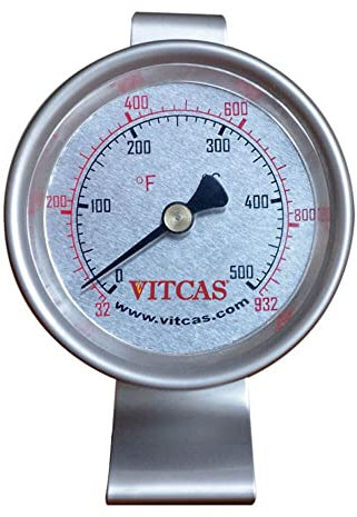 VITCAS Pizza & Bread Oven Thermometer – Premium Quality material – For Wood Oven - Easy to read – Indoor and outdoor – Durable - 500 Degrees Celsius - Diameter 63.5mm