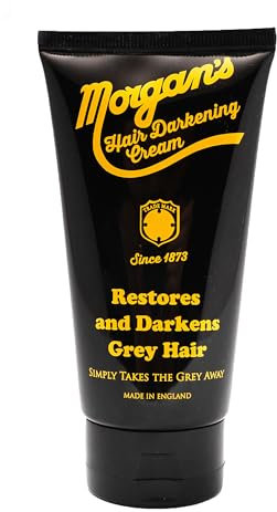 Morgans Hair Darkening Cream, ripristina e scurisce i capelli grigi, toglie semplicemente il grigio, profumo di mandorla, per tutti i tipi di capelli, facile e veloce da usare, 150 ml