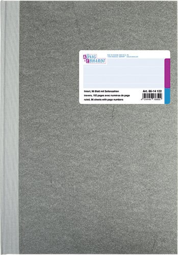 König und Ebhardt König & Ebhardt 8614122-601P96 Geschäftsbuch Deckenband (A4, liniert, 80 g/qm, 96 Blatt)
