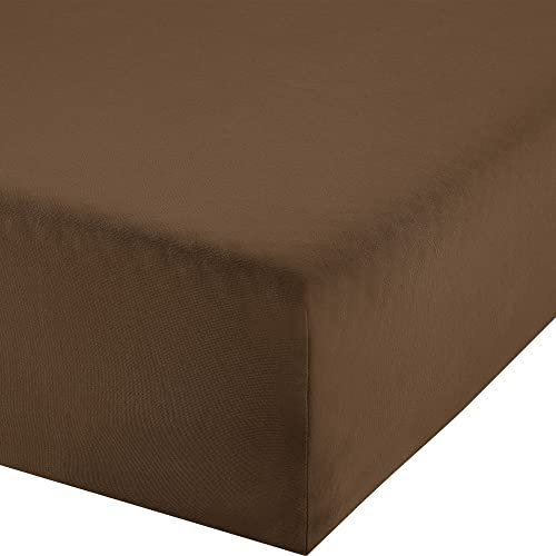 Erwin Müller Boxspringbett-Spannbettlaken Freising Elasthan-Jersey-Stretch - Dunkelbraun Größe 90x190 cm - 100x220 cm - dehnbar, antipilling, bügelfrei, Rundumgummi