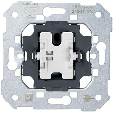 SIMON - Mecanismo Conmutador e Interruptor, Serie 75, Compatible con Tapas de las Series 75, 31, 82 y 88, Apto para Interiores (IP20), Fácil de Instalar, 10AX 250V