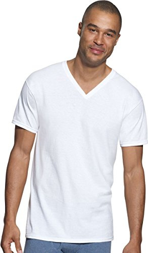 Hanes Classics Men's Traditional Fit V-Neck Undershirt 3-Pack_White_XL