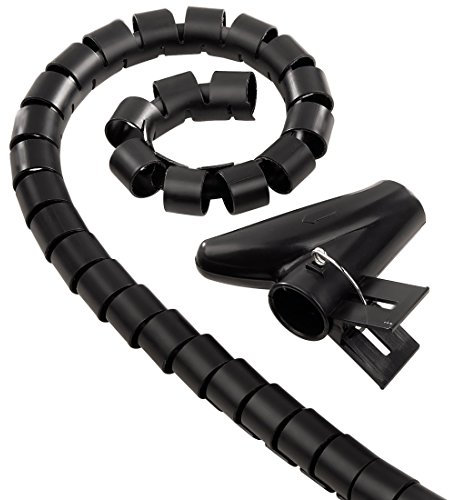 Hama Kabelschlauch mit Einziehhilfe (Flexibler Kabelkanal für Kabelmanagement und Kabelschutz, Kabelspirale für Flexible Bündelweite, Kunststoff, Ø 30 mm, 1,5m) schwarz