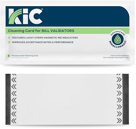 KICTeam - Cleaning Cards for Bill Validators (50 Cards) - Includes Magnetic Ink for Universal Acceptance - Presaturated with MiracleMagic
