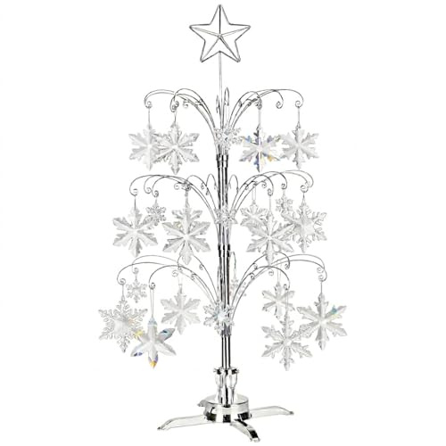 HOHIYA Metall Weihnachten Ornament Display Baum drehbarer Ständer 119,4 cm (Silber)