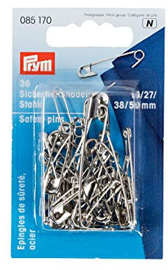 Prym 085170 Sicherheitsnadeln, 19-50mm, silberfarbig