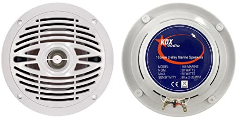 Juego de altavoces marinos KDX-Audio MARINE-165 de 6,5, 165mm, ideal para embarcaciones y sitios húmedos. Color blanco