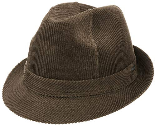 Lipodo Molinar Cordhut braun Herren - Herrenhut aus Baumwolle - Hut Größe 60 cm - Trilby aus Cord - Stoffhut mit Ripsband und Innenfutter - Kordhut Sommer/Winter