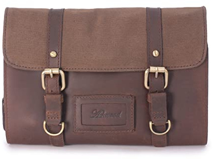 Ashwood - Beauty Case da Viaggio in Pelle - Borsa da Toilette Appesa Media - Necessaire Uomo - Wash Bag con Gancio - 7010 - Marrone Fango