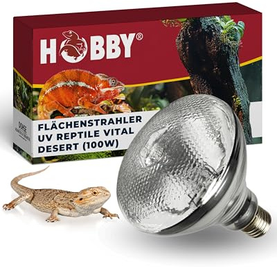 HOBBY Terraristik UV Reptile vital Desert I UV-Lampe für Terrarien I 100 W I UV- Lampe für die Reptilienhaltung I UV-Flächenstrahler für wüstenbewohnende Reptilien I energieeffizient & langlebig