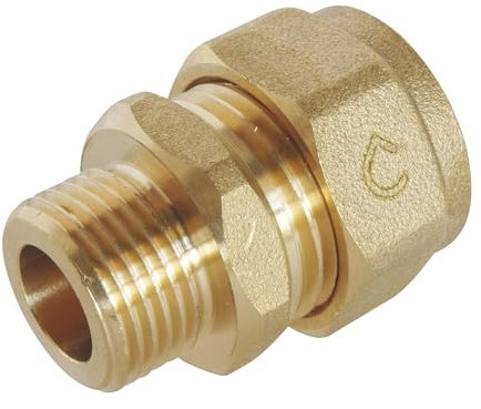 SOMATHERM FOR YOU - Raccord droit à compression (à visser) pour tube PER Ø16 - Mâle 12/17 (3/8'') 2716-16-12 Multicolore
