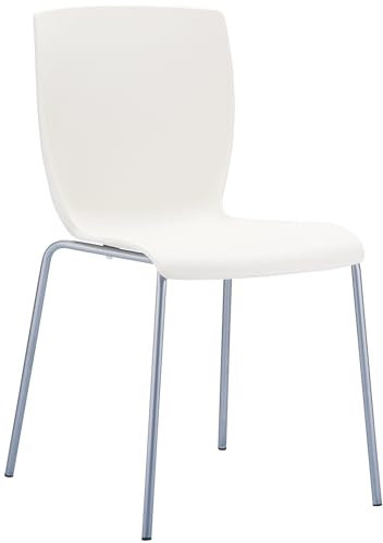 CLP Stapelstuhl Mio I Gartenstuhl Aus Wetterfestem Kunststoff Und Aluminium, Farbe:Creme