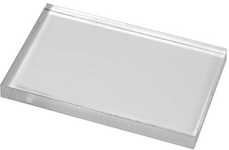 Rayher 2860600 Acrylstempelblock für Silikon- und Gummistempel, 5 x 8 cm x 0,8 cm, Acrylblock, Acrylstempel