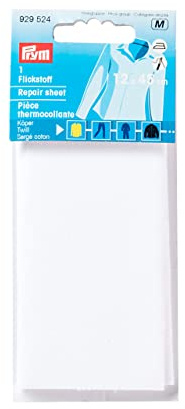 Prym 929524 Flickstoff Köper (bügeln) 12 x 45 cm weiß