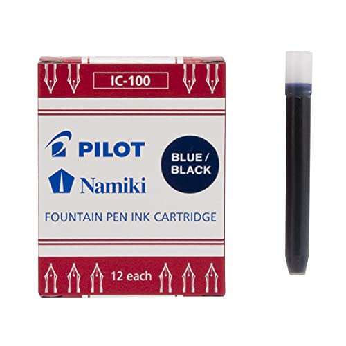 Namiki IC100 Füllfederhalter Tintenpatrone, blau/schwarz, 12 Patronen pro Packung (69102)