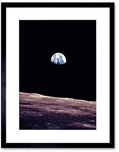 The Art Stop Space Photo Planet Earth Lunar Surface Moon Cool USA Framed Print F12X6358