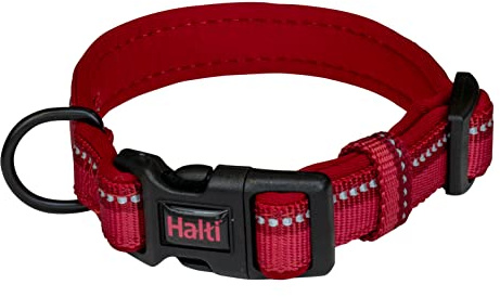 Halti Comfort Hundhalsband | Storlek XS, Röd | Bekvämt premium halsband för hund | Nylon med neopren vaddering | Reflexdetaljer | Passar mycket små hundar och valpar