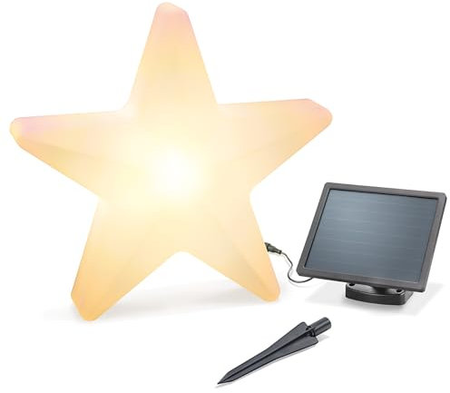 Esotec 3D Weihnachtsstern Solar, beleuchtet außen, groß, LED-Stern, outdoor, Deko Außenstern, warmweiß kaltweiß umschaltbar, Gartenbeleuchtung, Weihnachtsdeko, Weihnachtsbeleuchtung, D39,5cm, 102122