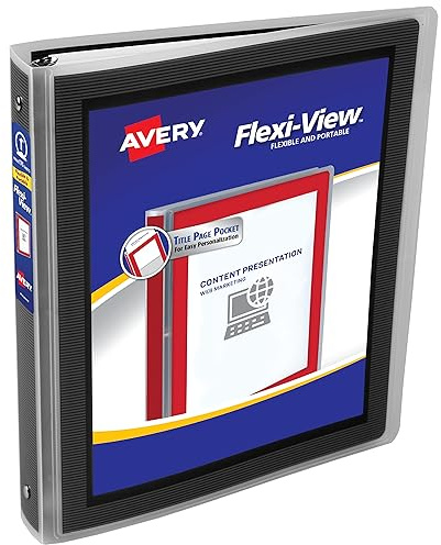 Avery Flexi-View 3 Ring Binder, 1 Round Rings, 1 Black Binder