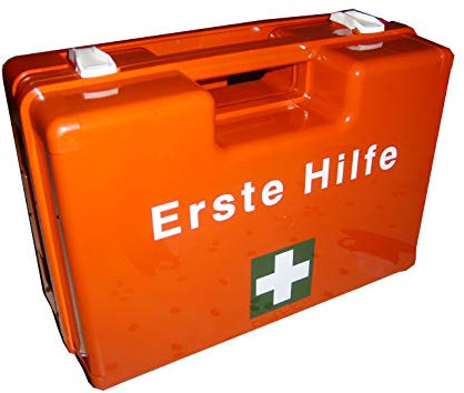 Leina-Werke 38051 Verbandskasten aus robustem ABS-Kunststoff - Orange - Inhalt ÖNORM Z 1020 Type II - Mit Erste-Hilfe Aufschrift