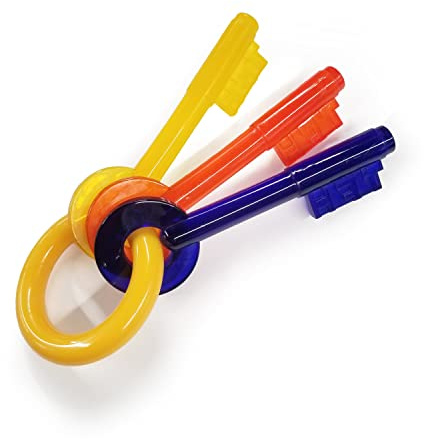 Nylabone Jouet à mâcher pour chiots qui font leurs dents, en forme de clé, arôme bacon, pour les tout petits chiens/chiots (jusqu’à 7 kg), mâchouilleurs paisibles/qui font leurs dents.