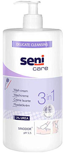 Seni 13231 Care Waschcreme 3 in 1 mit 3% UREA 1000 ml Pumpfglasche