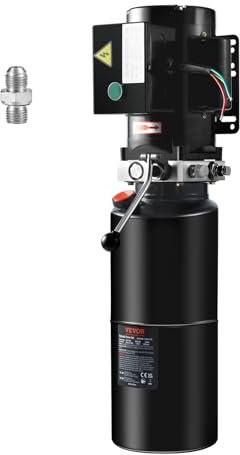 VEVOR Pompa Idraulica AC 220V Capienza ca. 9,5L Centralina Idraulica ad Azione Singola Flusso d'Olio ca. 6,4 L/min Pressione Massima di 22 MPa, Pompa per Montacarichi Auto Camion Rimorchio da Garage
