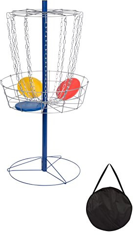 Trademark Innovations Portable en métal Frisbee Golf Goal Ensemble est livré avec 9 disques